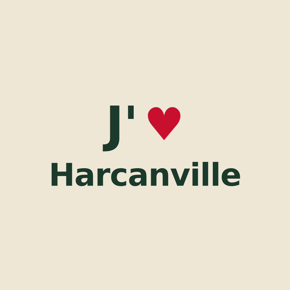 Tote bag personnalisé Harcanville — design « J'aime Harcanville » imprimé sur le tote bag