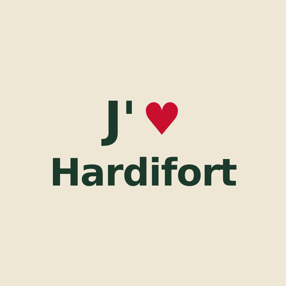 Tote bag personnalisé Hardifort — design J'aime Hardifort