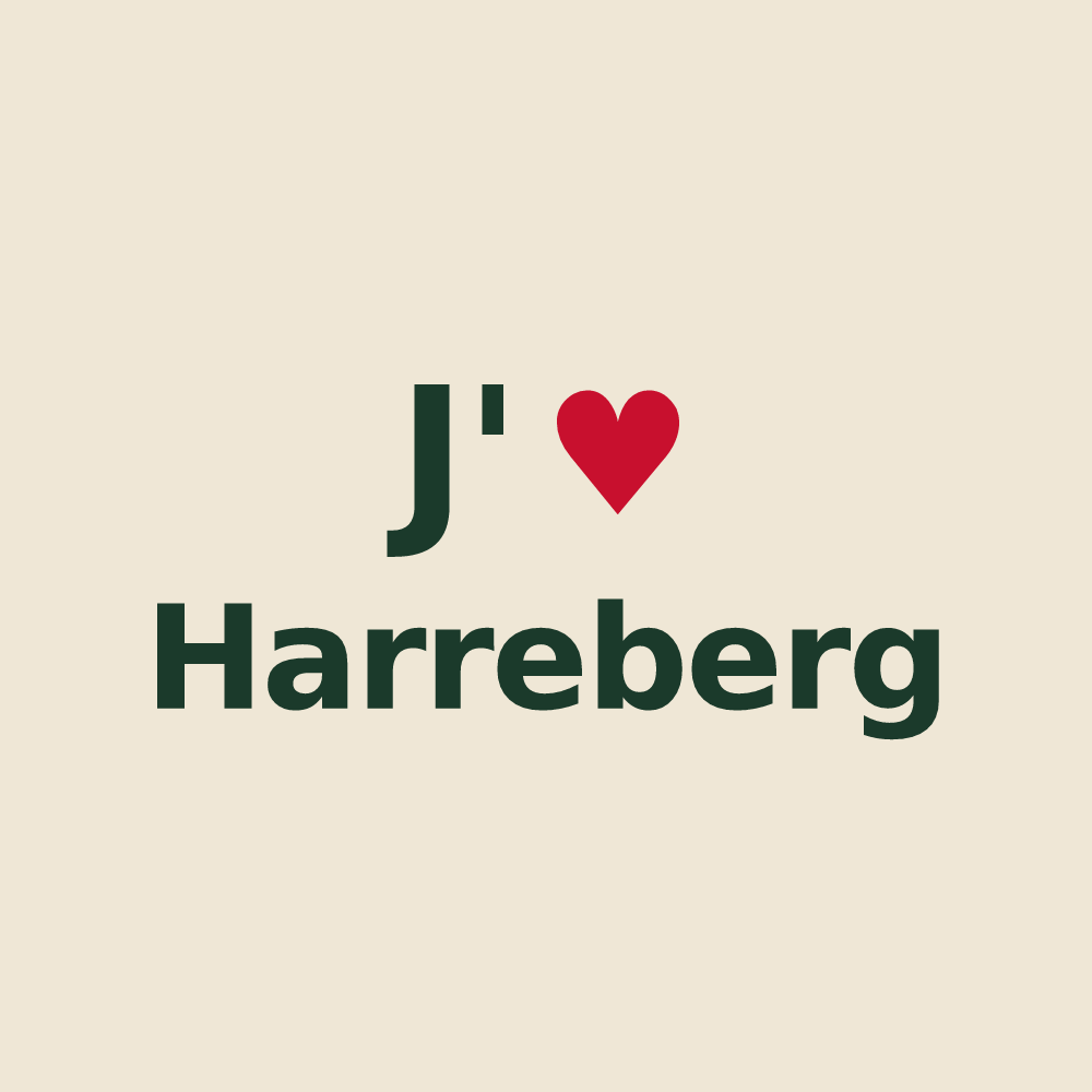 Tote bag personnalisé Harreberg — design J'aime Harreberg
