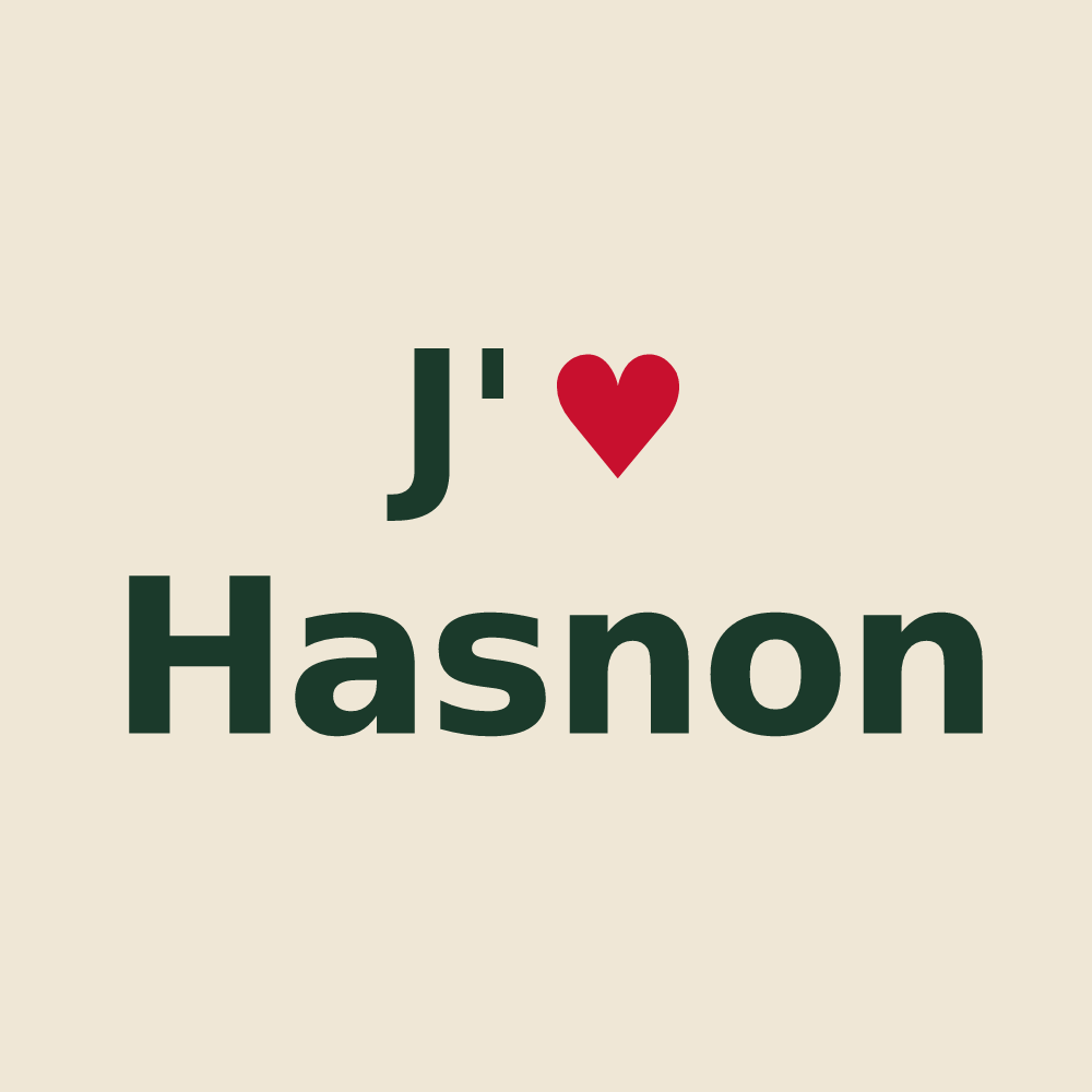 Tote bag personnalisé Hasnon — design J'aime Hasnon