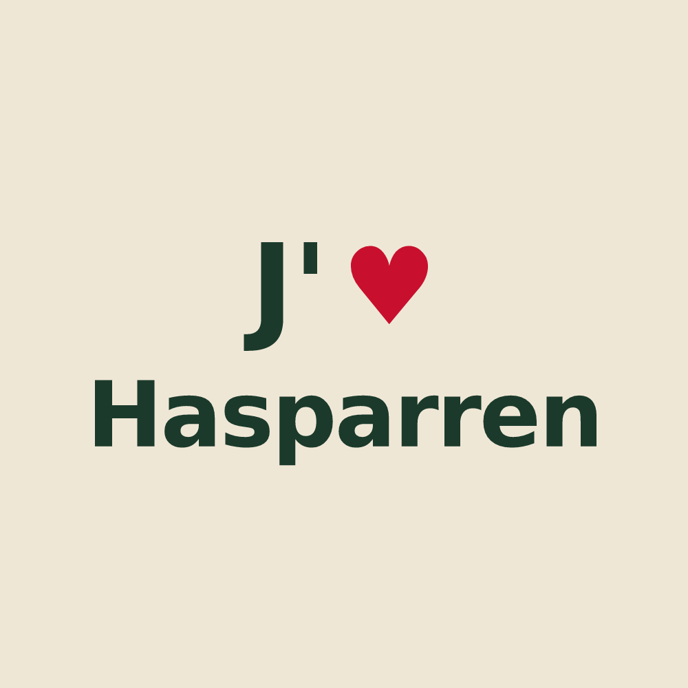 Tote bag personnalisé Hasparren — design J'aime Hasparren