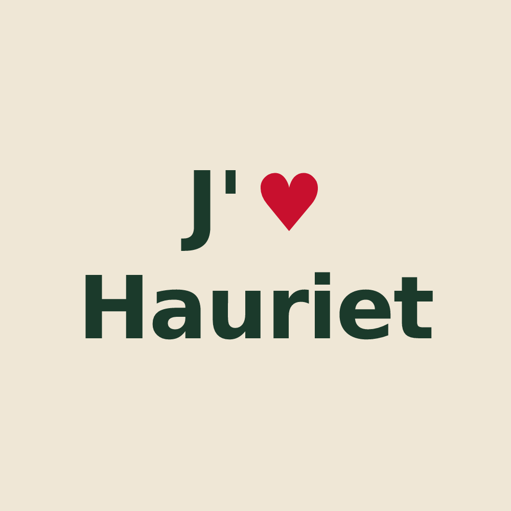 Tote bag personnalisé Hauriet — design J'aime Hauriet