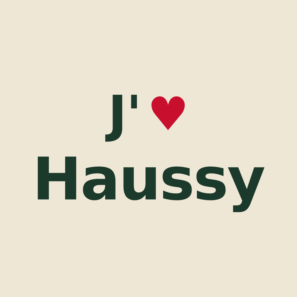 Tote bag personnalisé Haussy — design J'aime Haussy