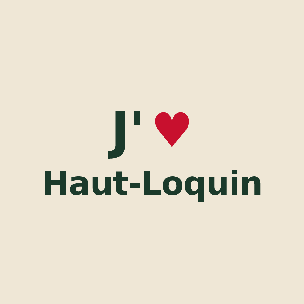Tote bag personnalisé Haut-Loquin — design J'aime Haut-Loquin