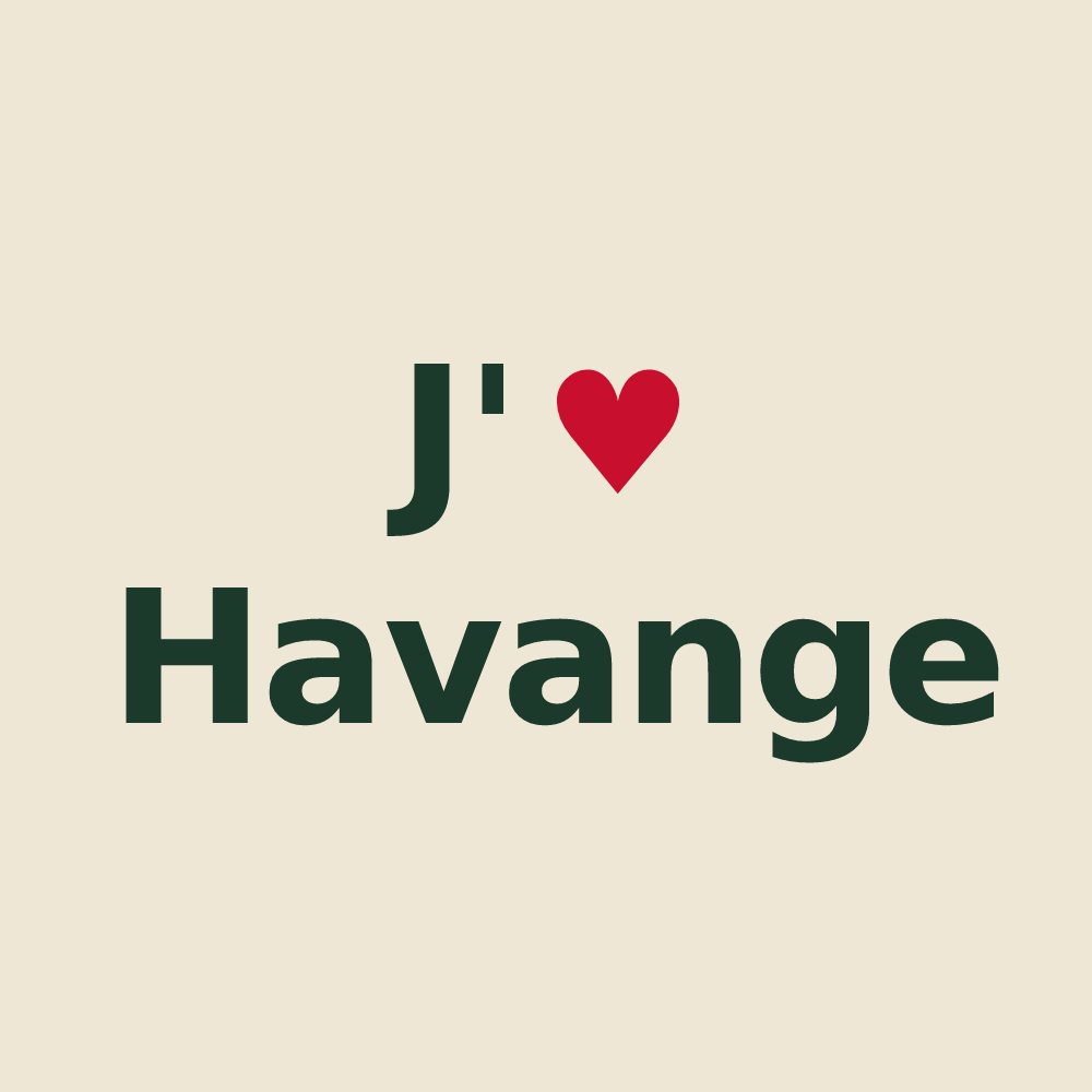 Tote bag personnalisé Havange — design J'aime Havange