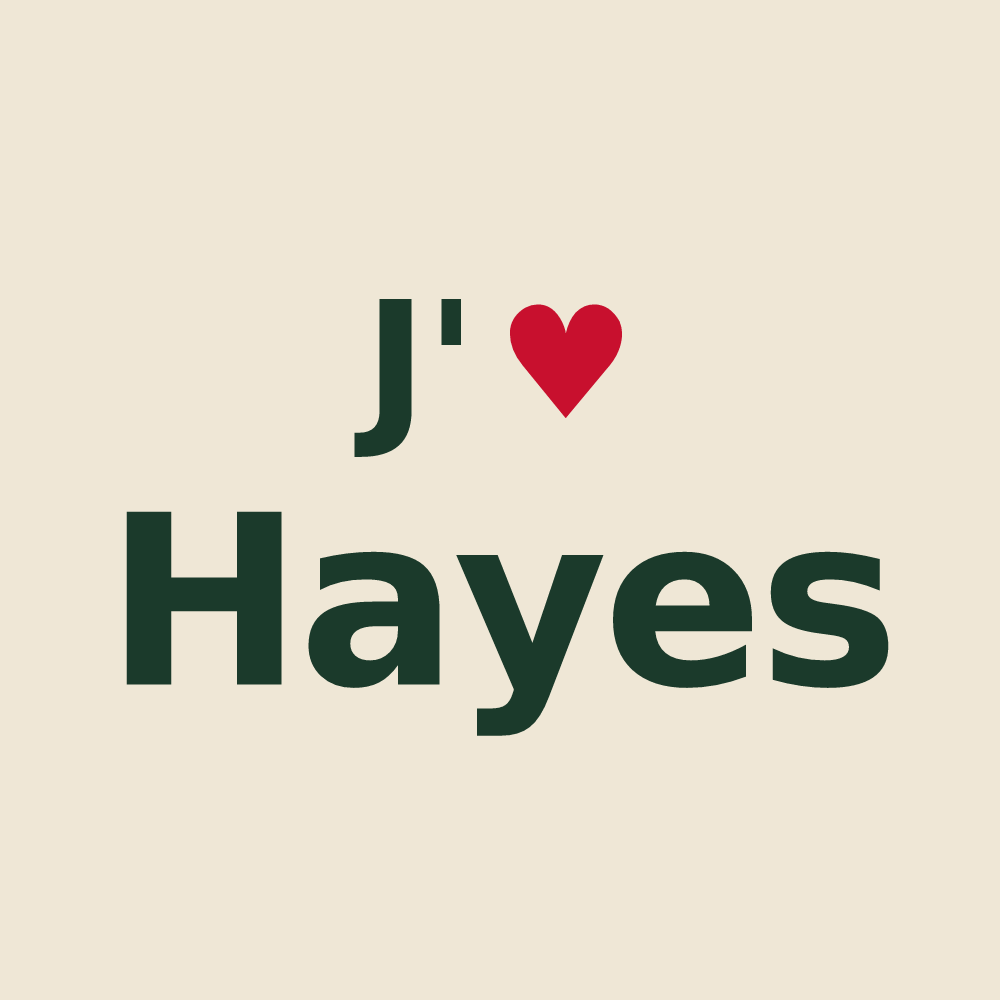 Tote bag personnalisé Hayes — design J'aime Hayes