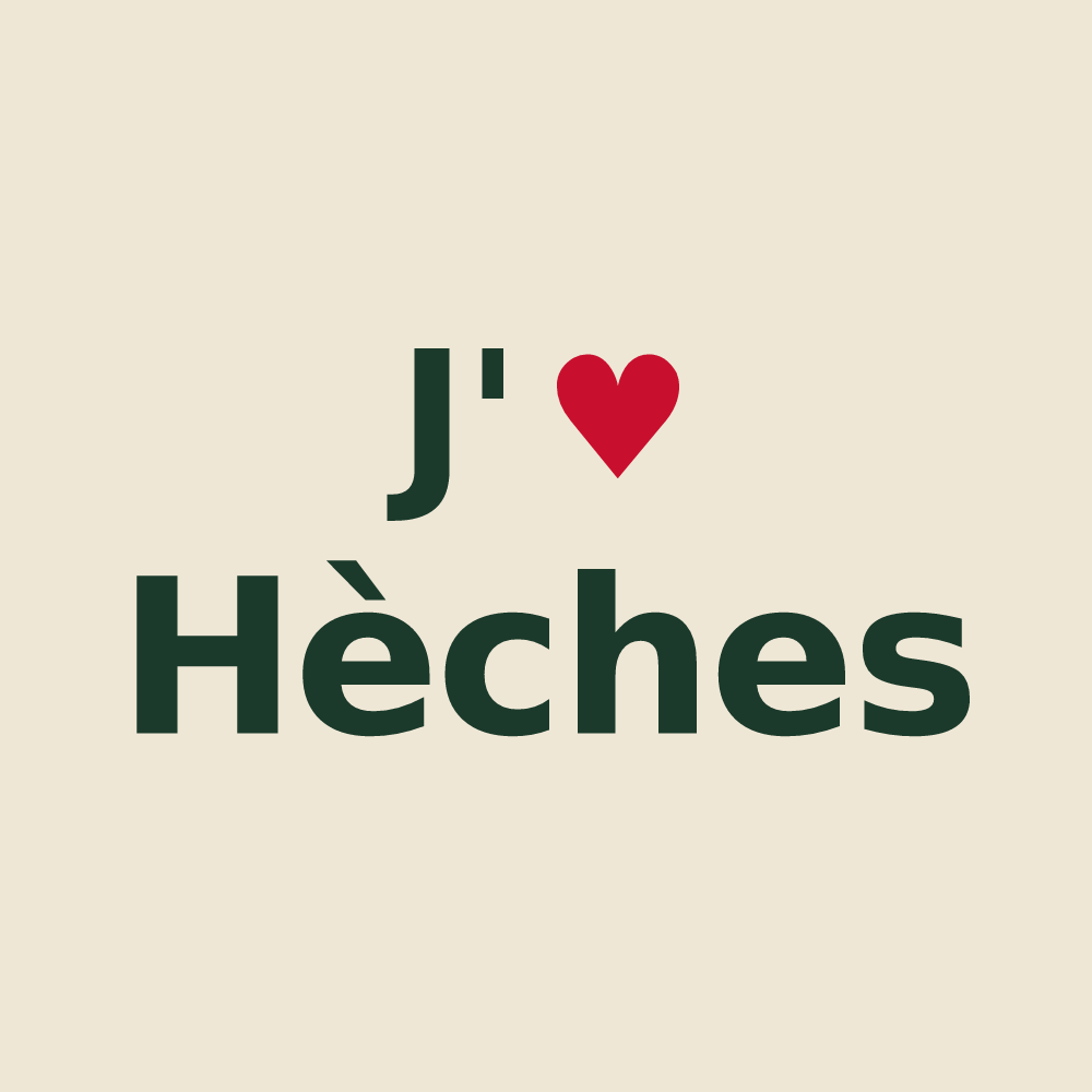 Tote bag personnalisé Hèches — design J'aime Hèches