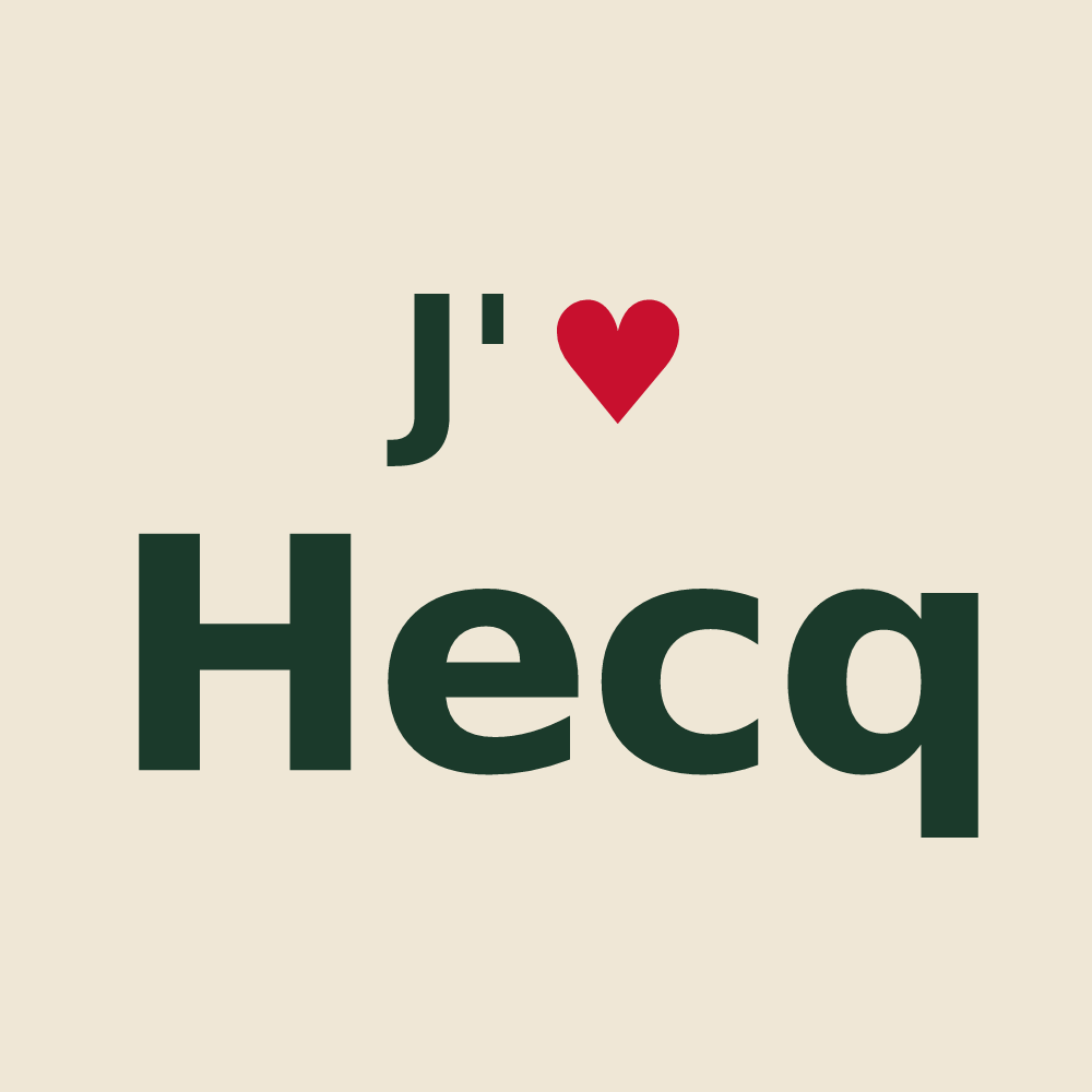 Tote bag personnalisé Hecq — design J'aime Hecq