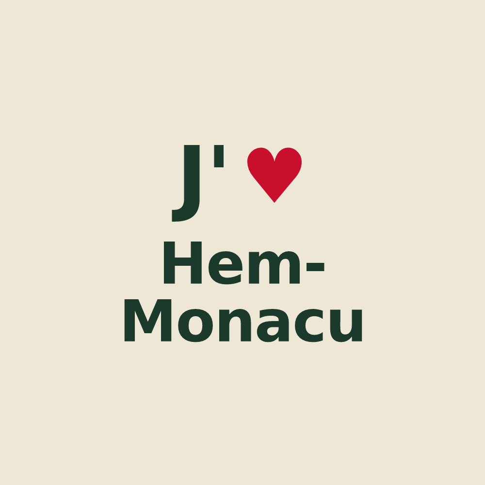 Tote bag personnalisé Hem-Monacu — design J'aime Hem-Monacu