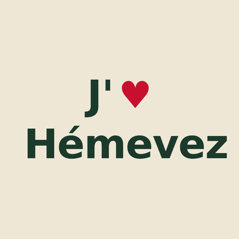 Tote bag personnalisé Hémevez — design J'aime Hémevez