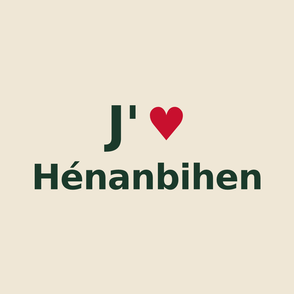 Tote bag personnalisé Hénanbihen — design J'aime Hénanbihen