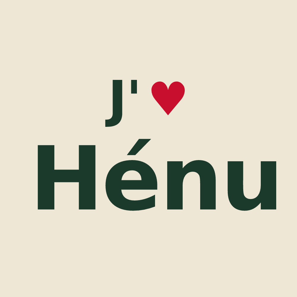 Tote bag personnalisé Hénu — design J'aime Hénu