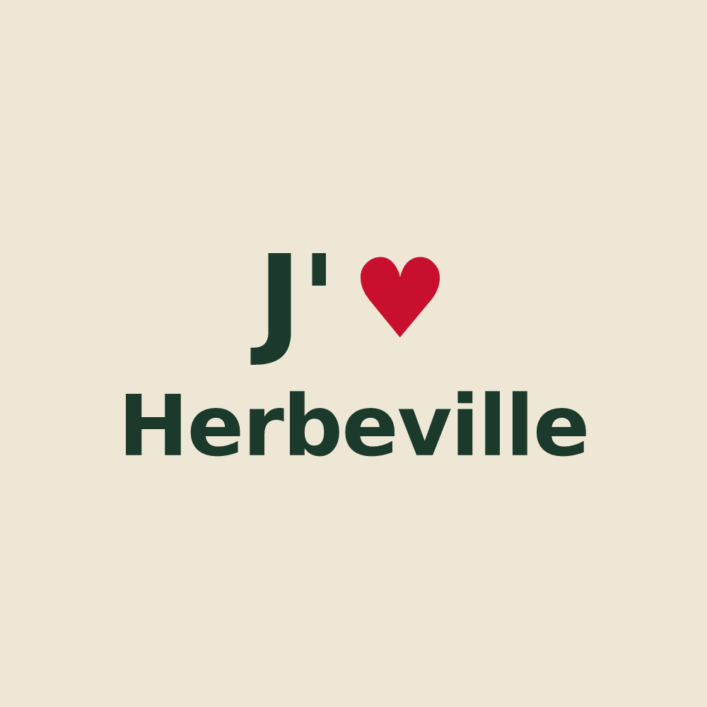 Tote bag personnalisé Herbeville — design J'aime Herbeville