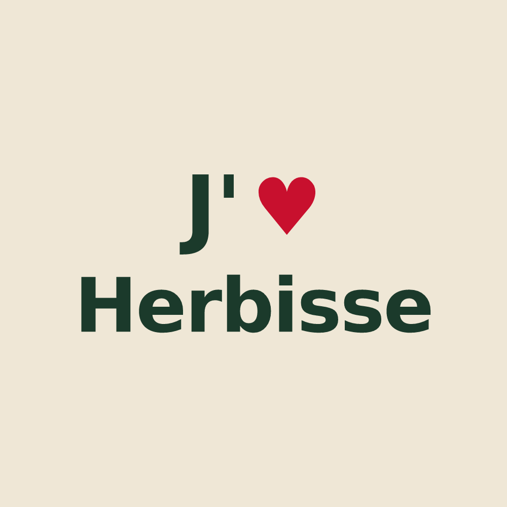 Tote bag personnalisé Herbisse — design J'aime Herbisse