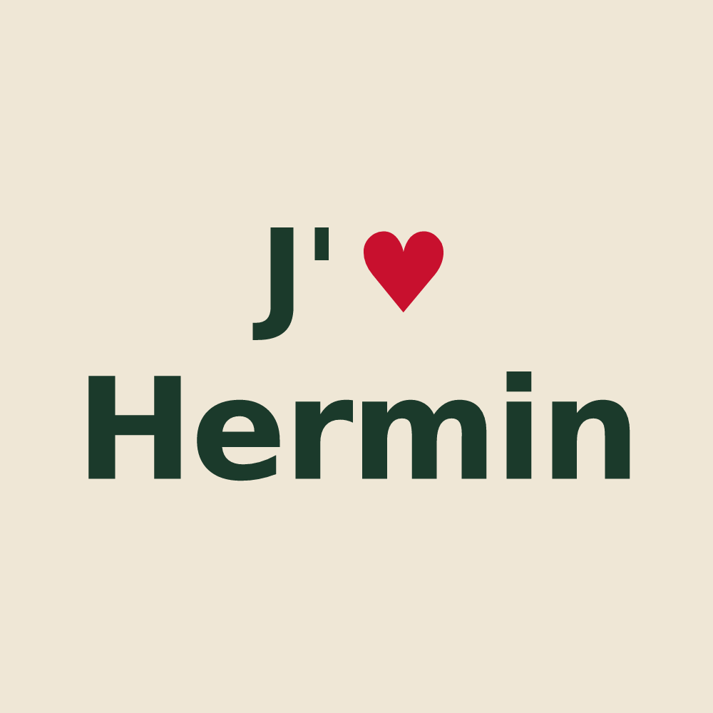 Tote bag personnalisé Hermin — design J'aime Hermin