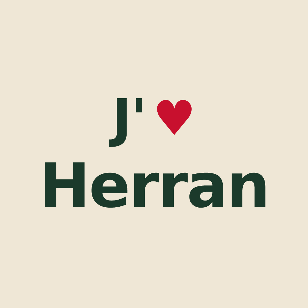 Tote bag personnalisé Herran — design J'aime Herran