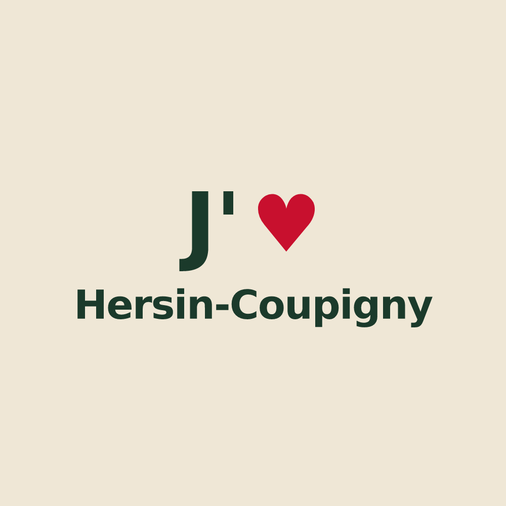 Tote bag personnalisé Hersin-Coupigny — design J'aime Hersin-Coupigny