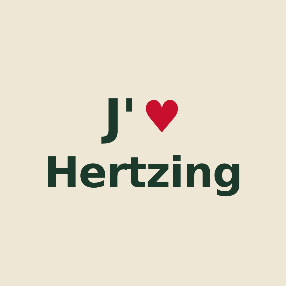 Tote bag personnalisé Hertzing — design J'aime Hertzing