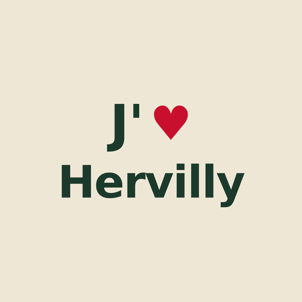 Tote bag personnalisé Hervilly — design J'aime Hervilly