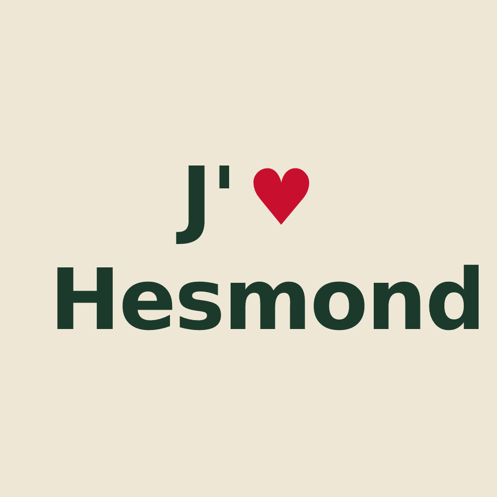Tote bag personnalisé Hesmond — design J'aime Hesmond