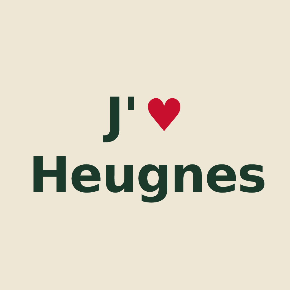 Tote bag personnalisé Heugnes — design « J'aime Heugnes » imprimé sur le tote bag