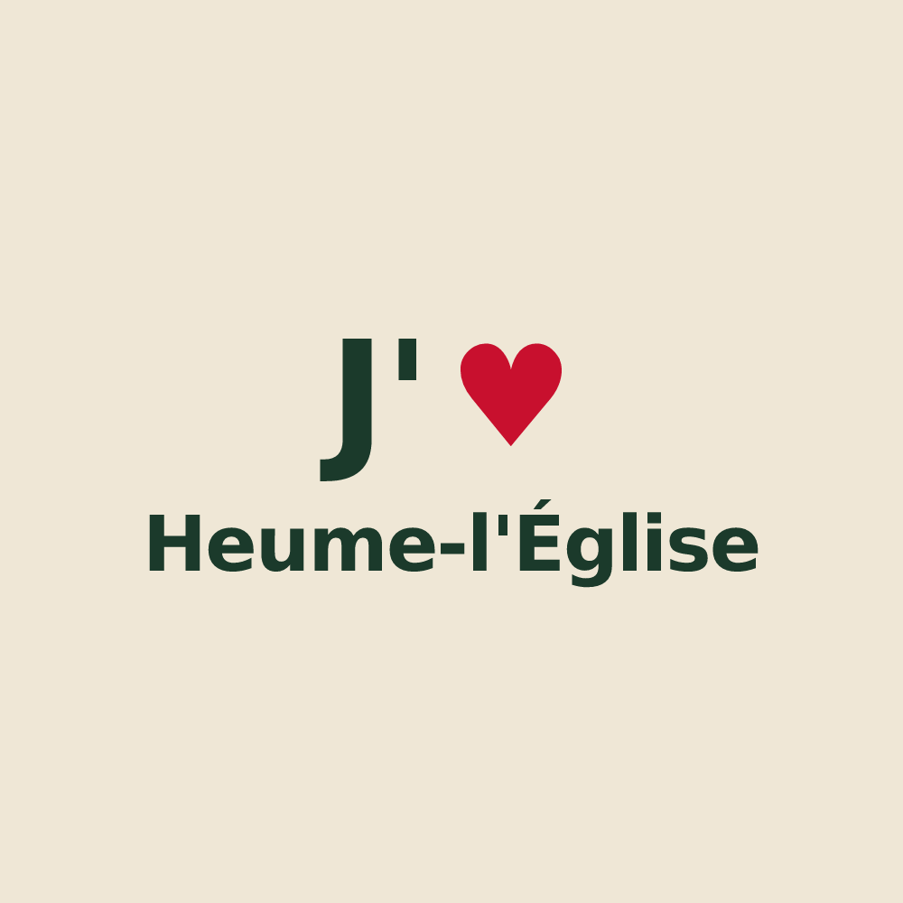 Tote bag personnalisé Heume-l'Église — design J'aime Heume-l'Église