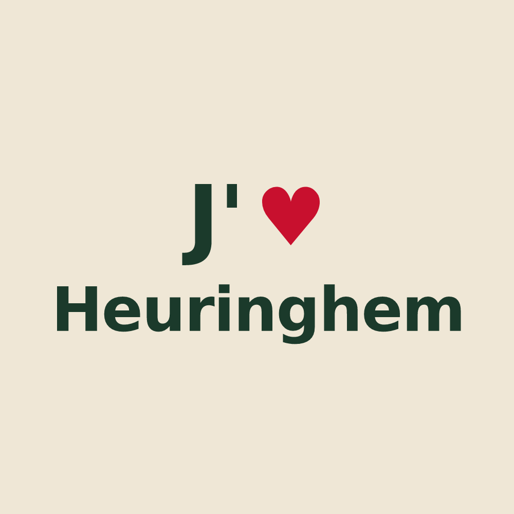 Tote bag personnalisé Heuringhem — design « J'aime Heuringhem » imprimé sur le tote bag