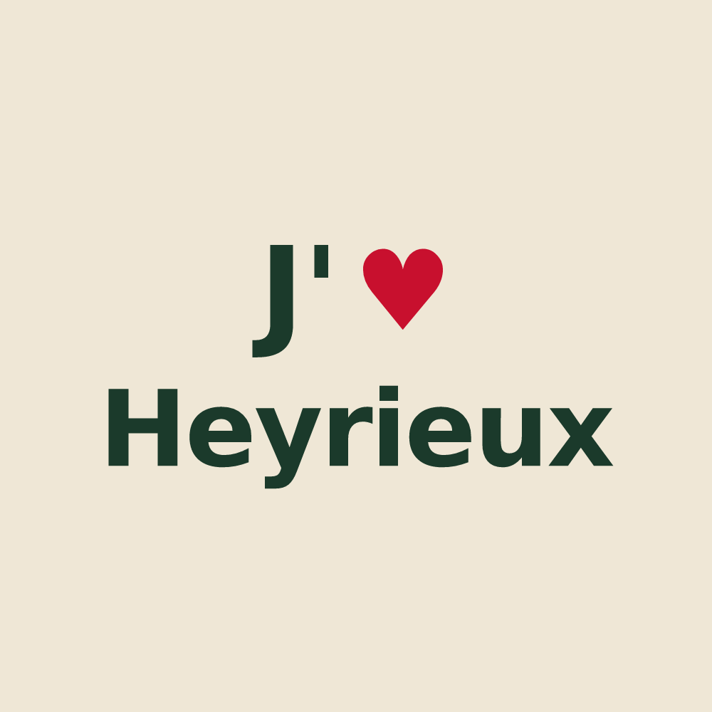 Tote bag personnalisé Heyrieux — design « J'aime Heyrieux » imprimé sur le tote bag