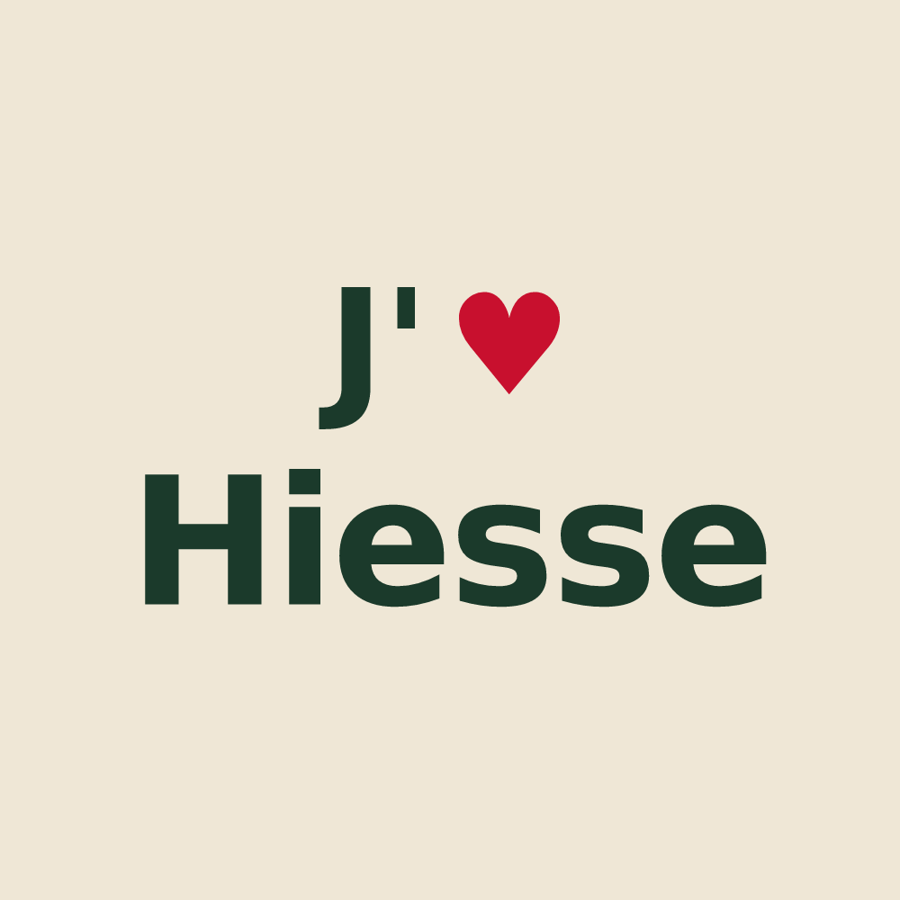 Tote bag personnalisé Hiesse — design J'aime Hiesse
