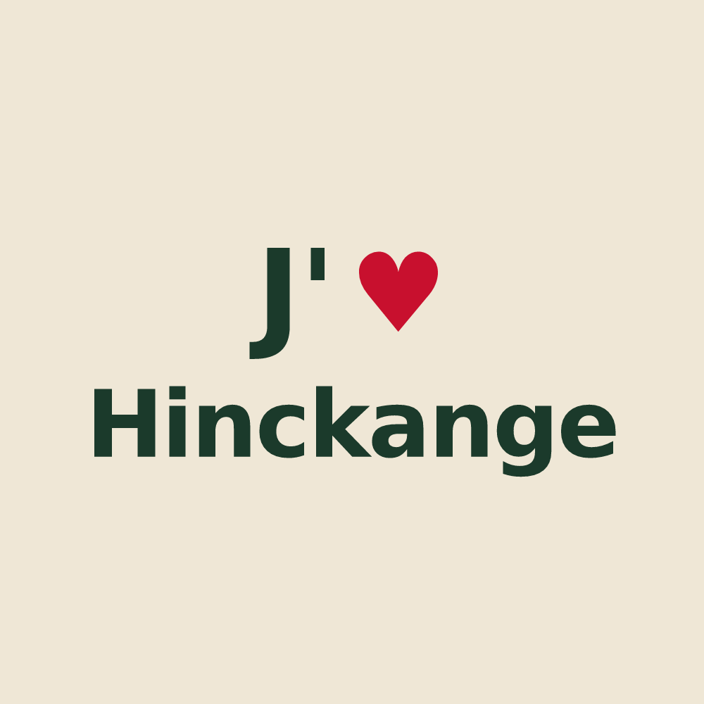 Tote bag personnalisé Hinckange — design J'aime Hinckange