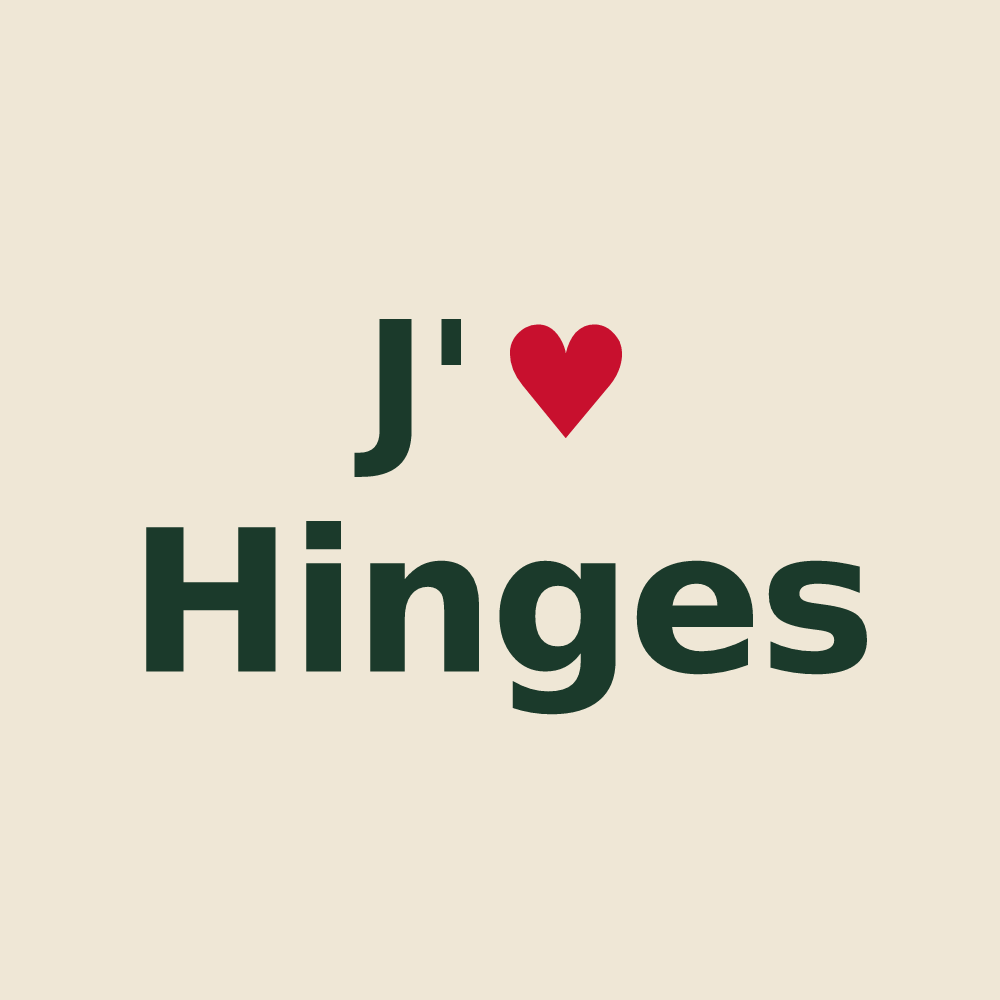 Tote bag personnalisé Hinges — design J'aime Hinges