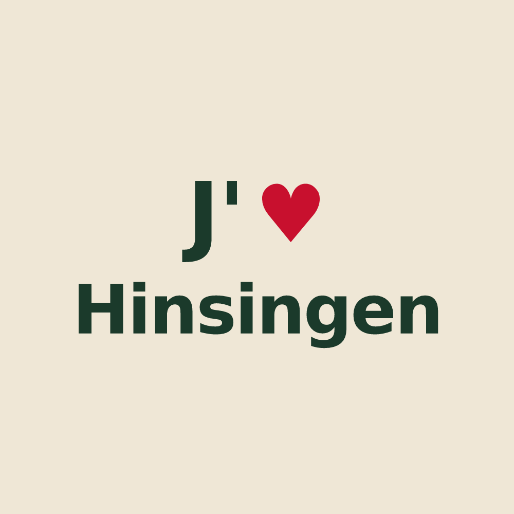 Tote bag personnalisé Hinsingen — design J'aime Hinsingen