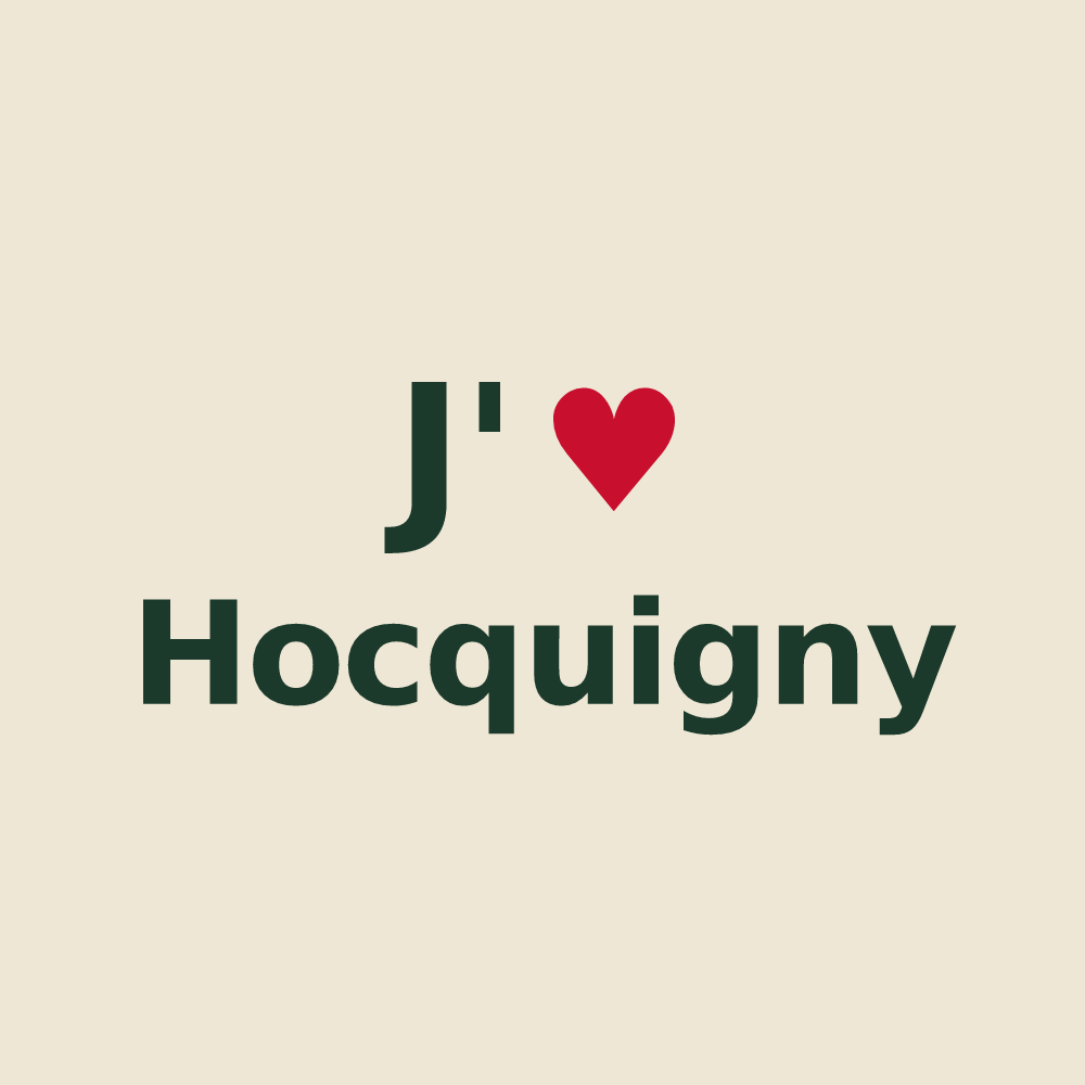 Tote bag personnalisé Hocquigny — design J'aime Hocquigny
