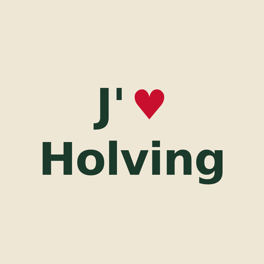 Tote bag personnalisé Holving — design « J'aime Holving » imprimé sur le tote bag