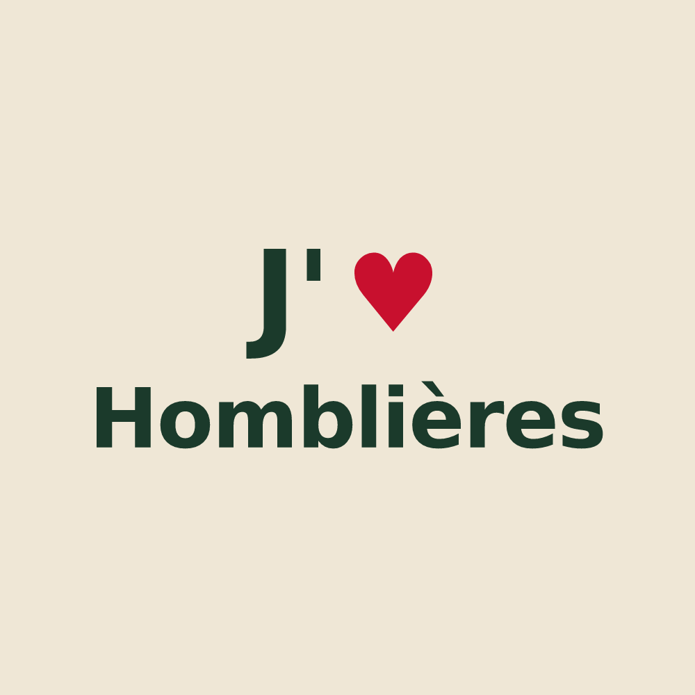 Tote bag personnalisé Homblières — design J'aime Homblières