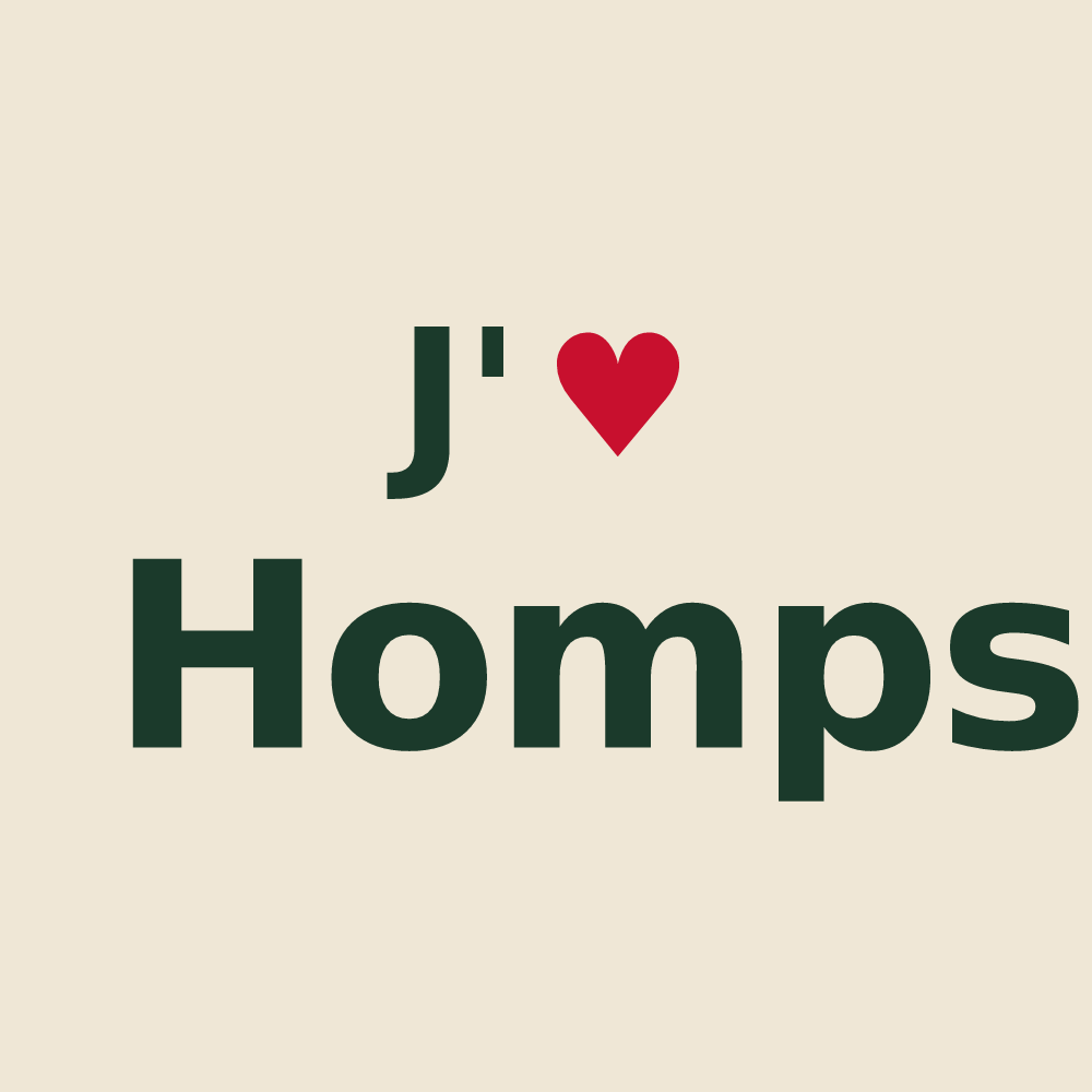 Tote bag personnalisé Homps — design J'aime Homps