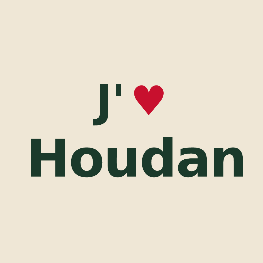 Tote bag personnalisé Houdan — design J'aime Houdan