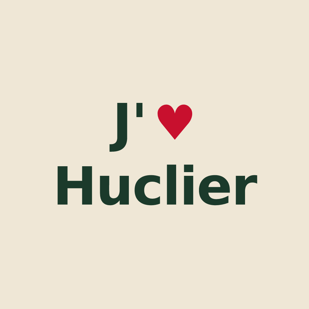 Tote bag personnalisé Huclier — design J'aime Huclier