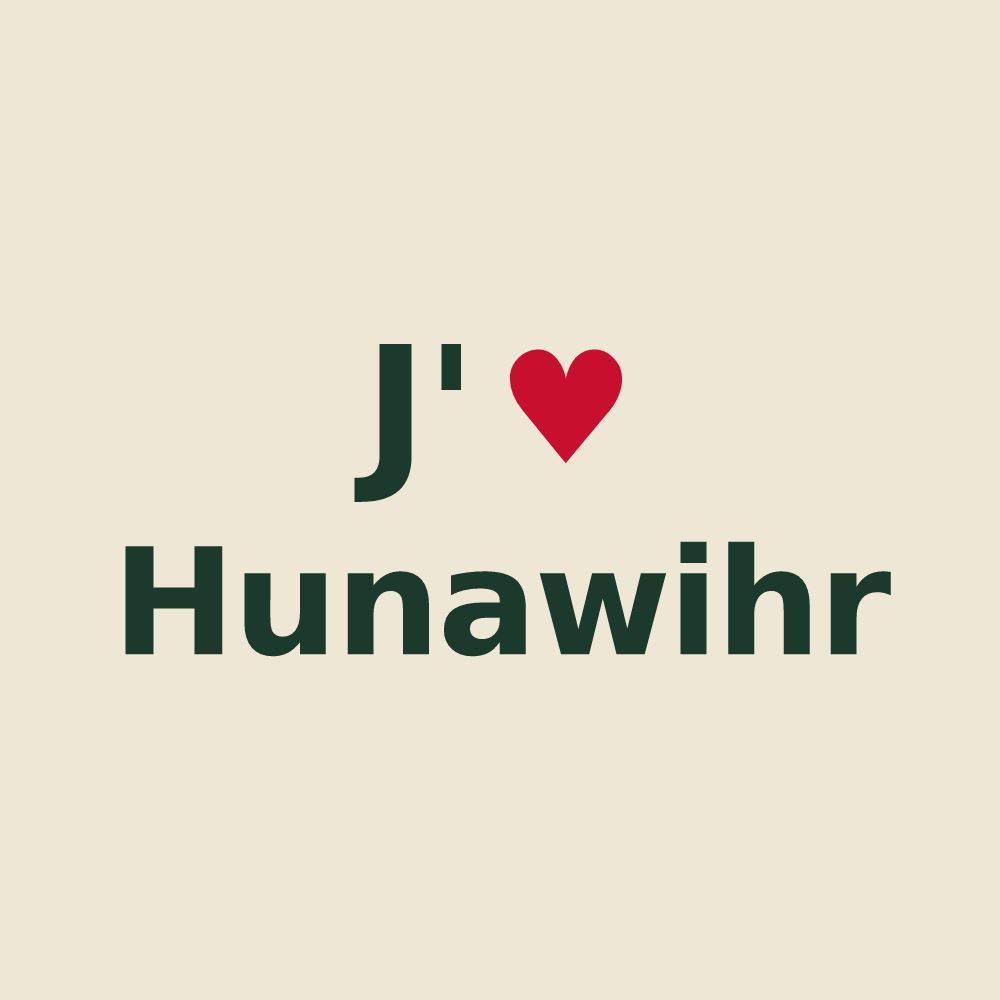 Tote bag personnalisé Hunawihr — design J'aime Hunawihr