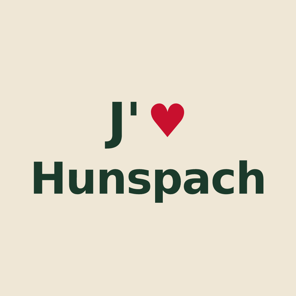 Tote bag personnalisé Hunspach — design J'aime Hunspach