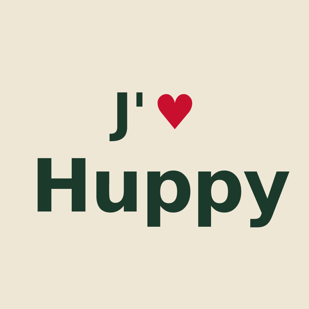 Tote bag personnalisé Huppy — design J'aime Huppy