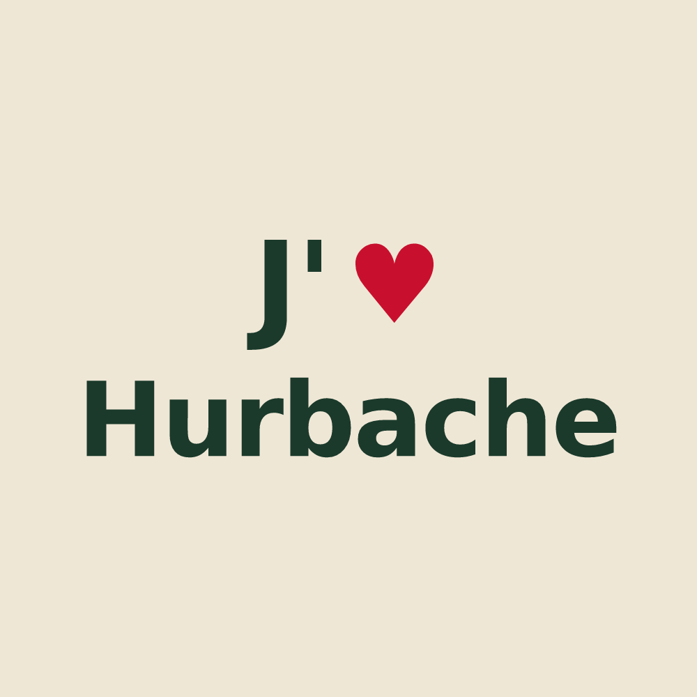 Tote bag personnalisé Hurbache — design J'aime Hurbache