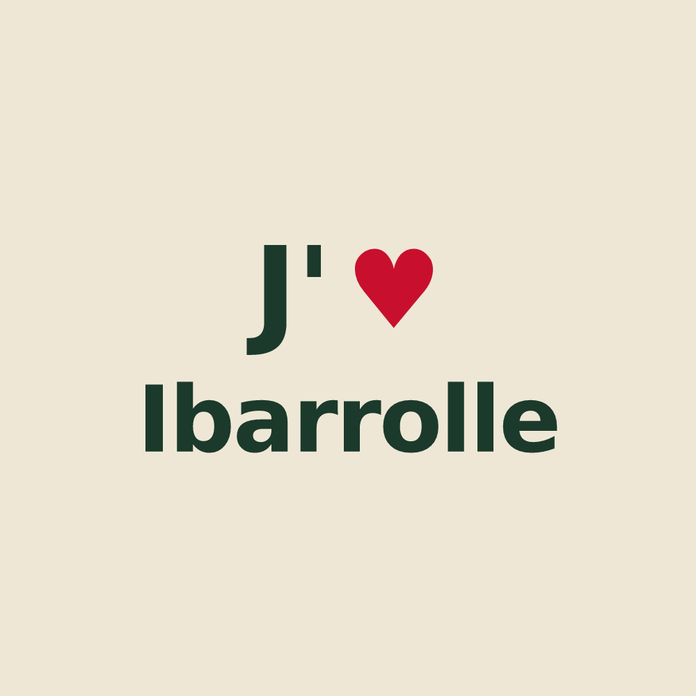Tote bag personnalisé Ibarrolle — design J'aime Ibarrolle
