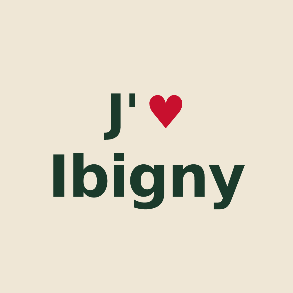 Tote bag personnalisé Ibigny — design J'aime Ibigny
