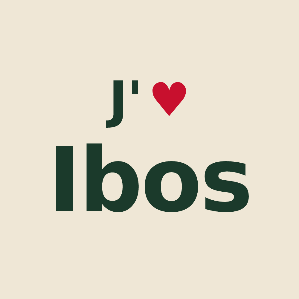 Tote bag personnalisé Ibos — design J'aime Ibos