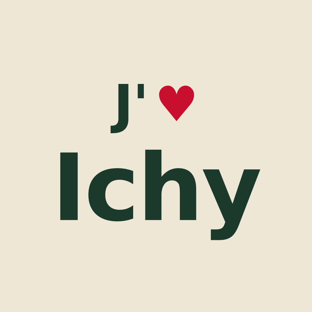 Tote bag personnalisé Ichy — design J'aime Ichy