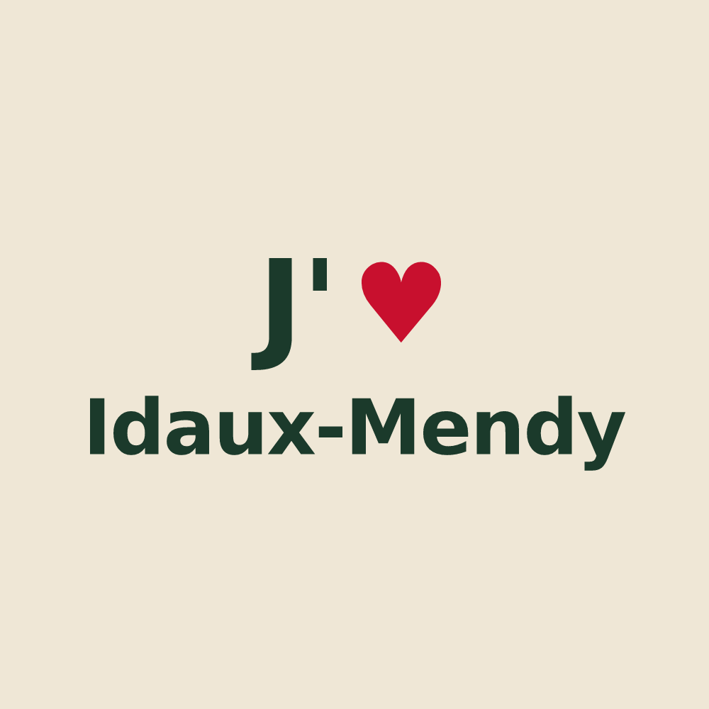 Tote bag personnalisé Idaux-Mendy — design J'aime Idaux-Mendy