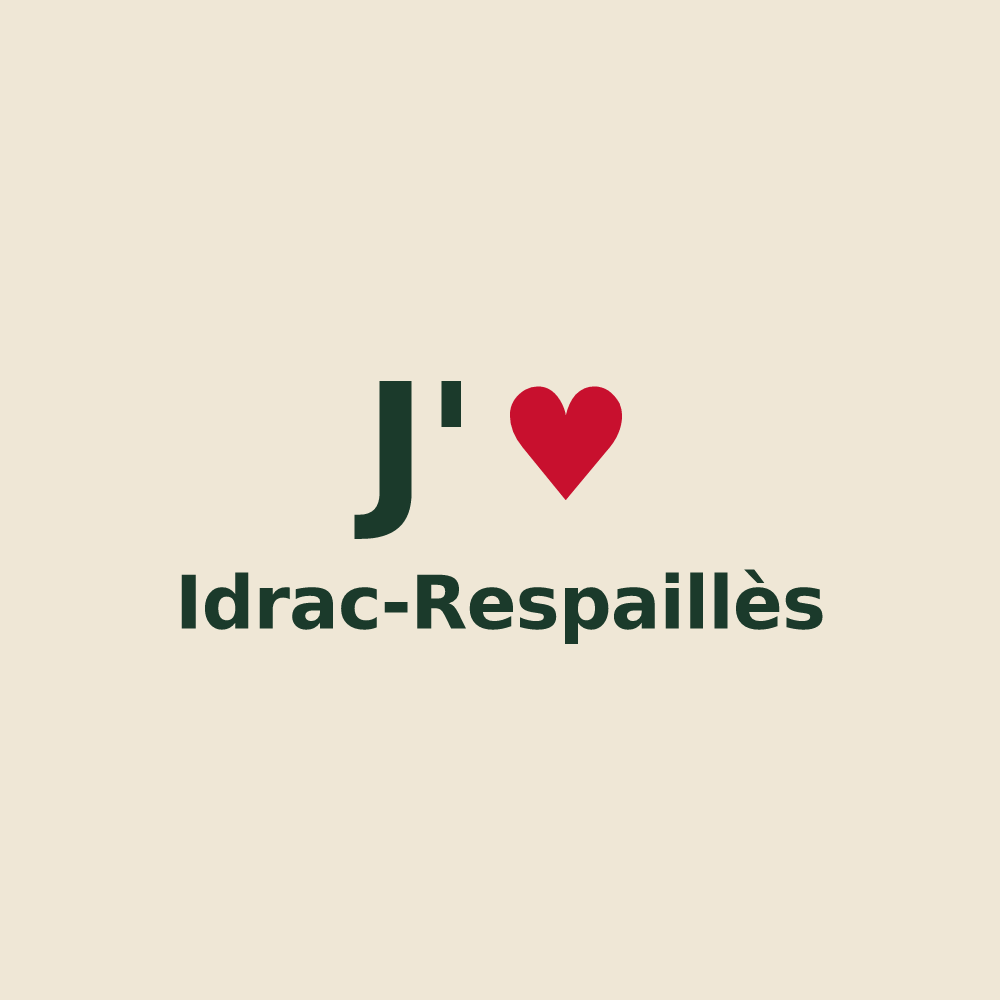 Tote bag personnalisé Idrac-Respaillès — design J'aime Idrac-Respaillès