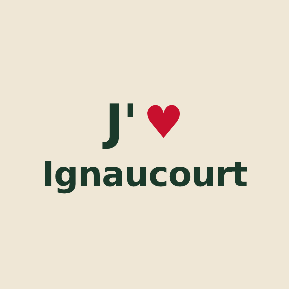 Tote bag personnalisé Ignaucourt — design J'aime Ignaucourt