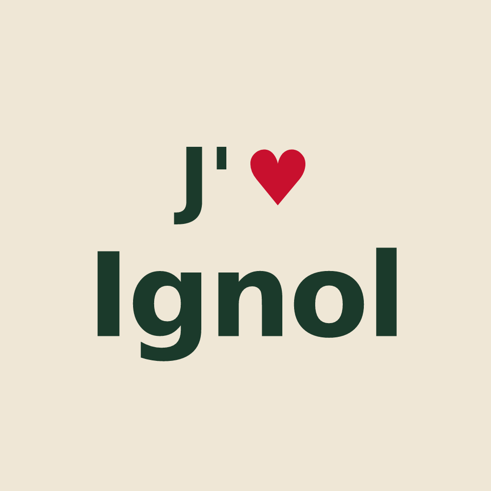 Tote bag personnalisé Ignol — design J'aime Ignol